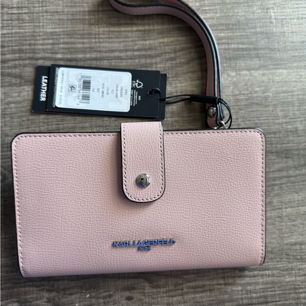 Karl Lagerfeld Blush Pink Leather Wallet